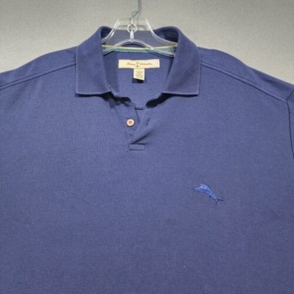 Tommy Bahama Polo Shirt Mens Large Blue 82% Pima Cotton Solid - Picture 3 of 14